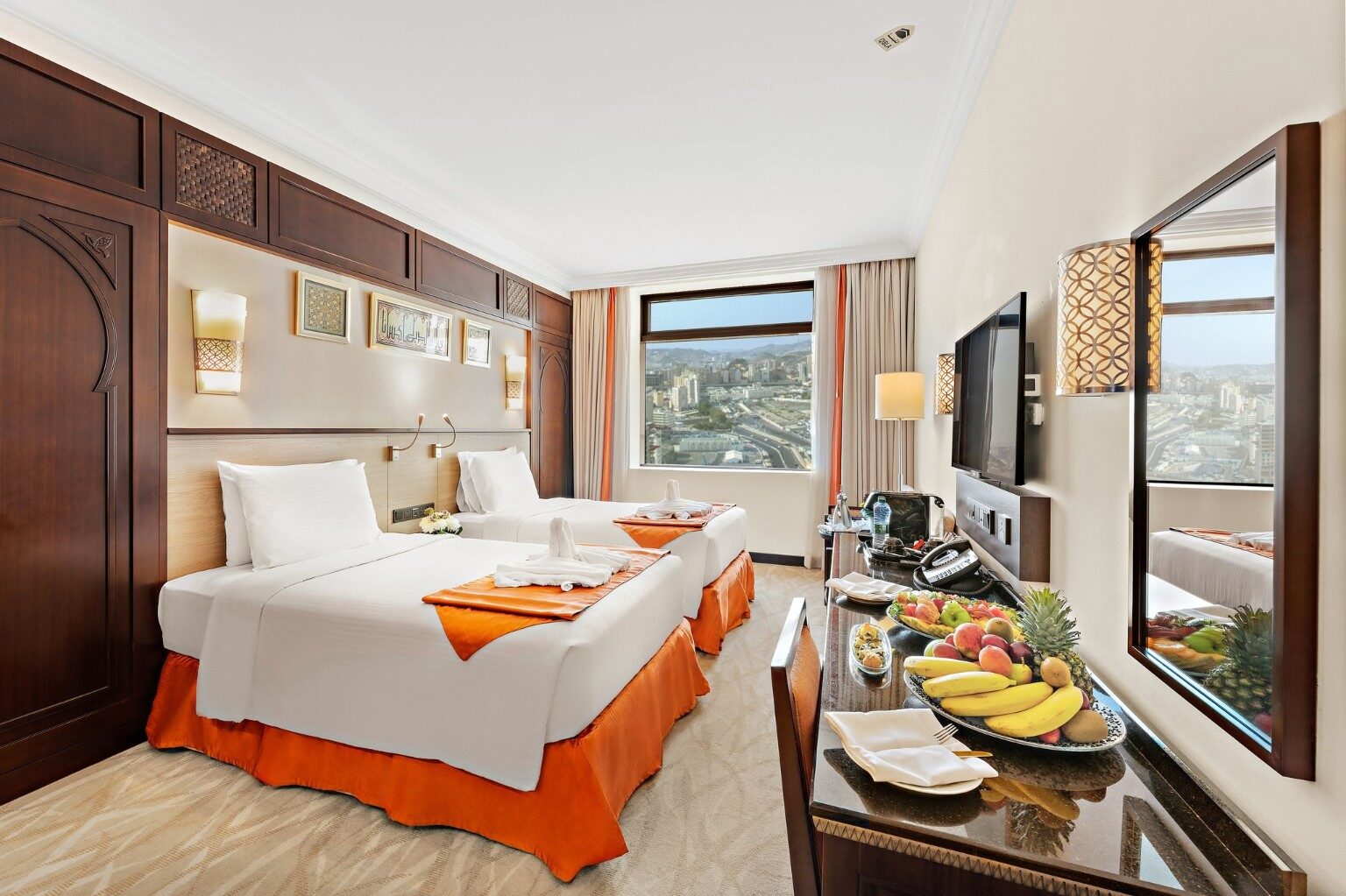 Chambre à lits séparés de l’Anjum Hotel Makkah